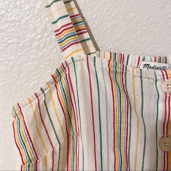 Madewell Button-Front Cami Tank in Textural Rainbow Stripe - Picture 4 of 7
